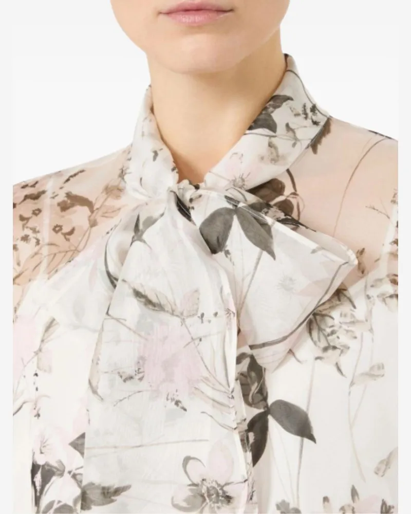 Max Mara Women's Blouse Maxmara Studio White Silk; Top: Nylon Blouses Shirt 