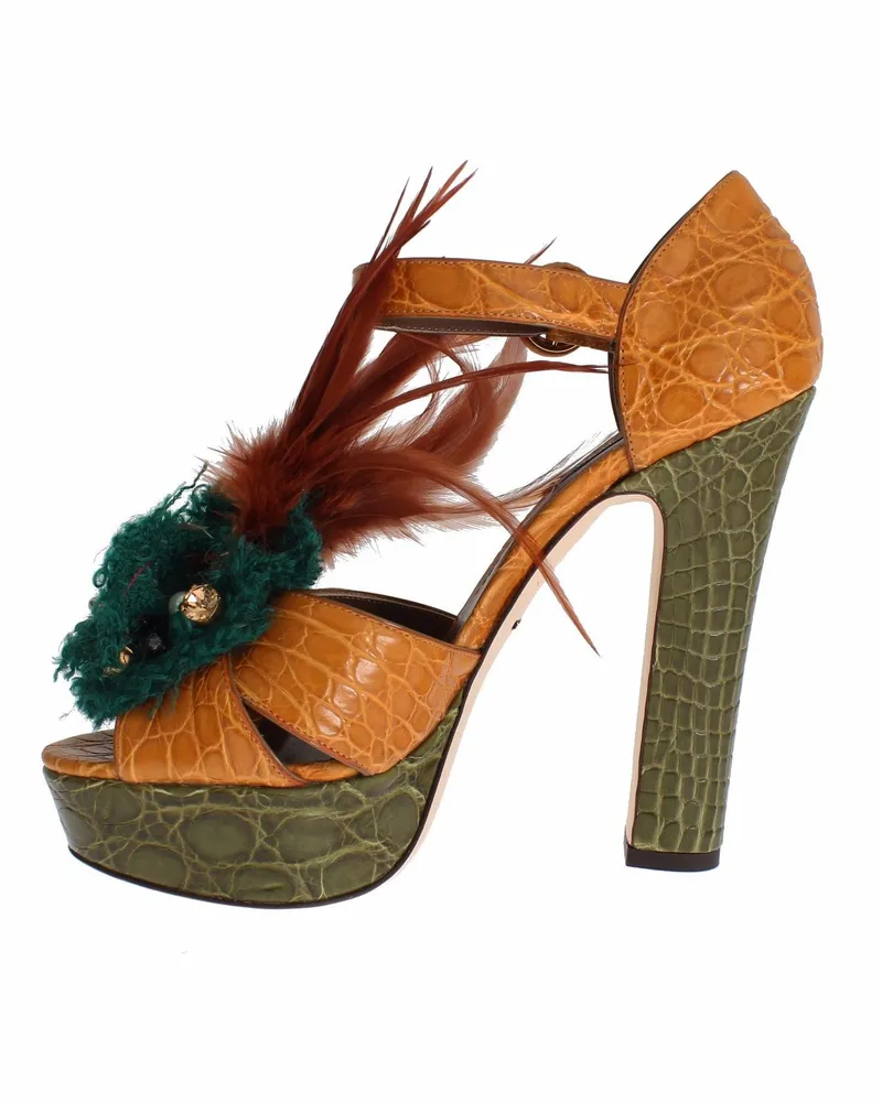 Dolce & Gabbana Platform Heel Sandal — Orange Orange