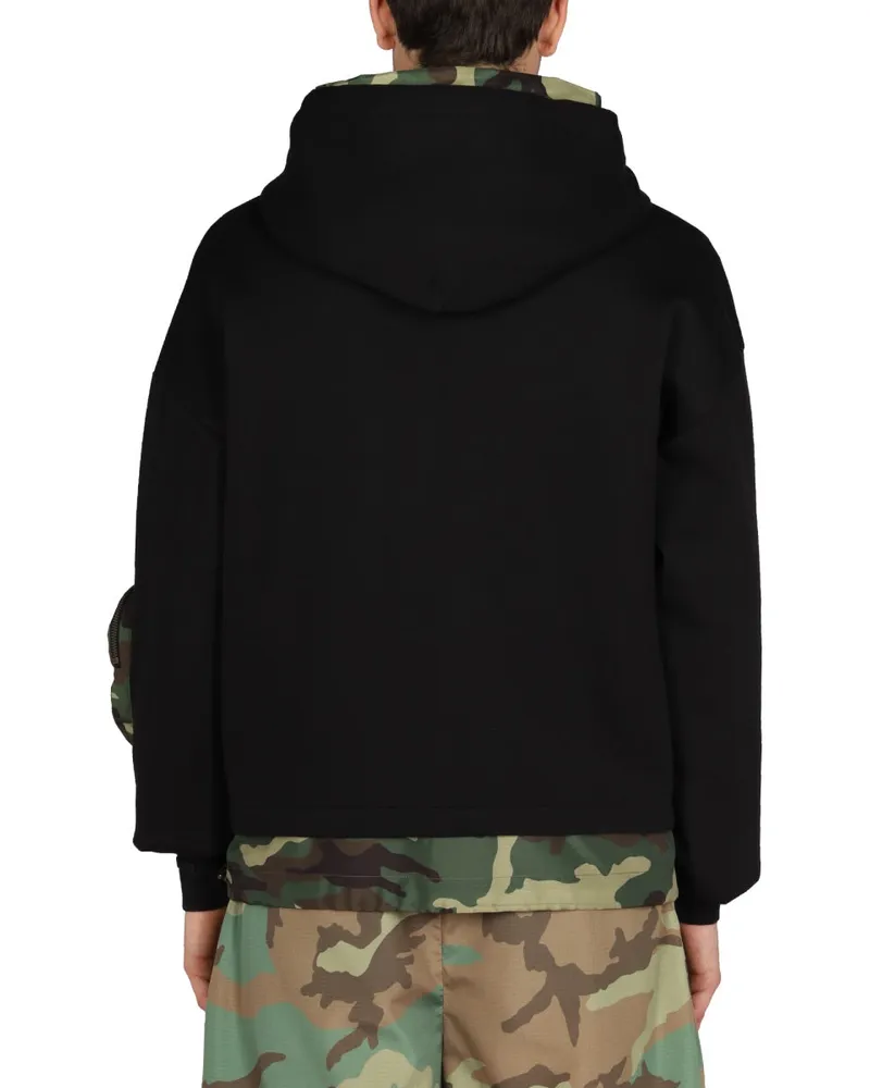 Dolce & Gabbana Camo-Patchwork Cotton Sweatshirt — Black Black