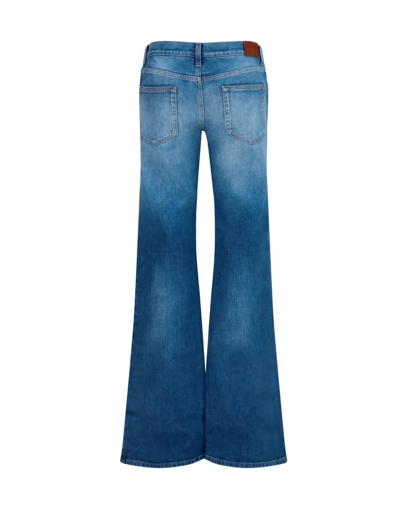 Gucci Women's Blue Cotton Flared Jeans Clothing Blue