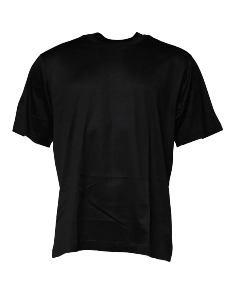 Dolce & Gabbana Men's Black Crew Neck Short Sleeve T-Shirt Cotton Black