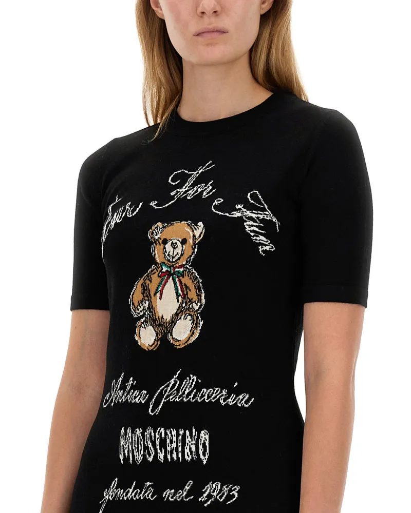 Moschino Virgin Wool Knit Dress — Black Black
