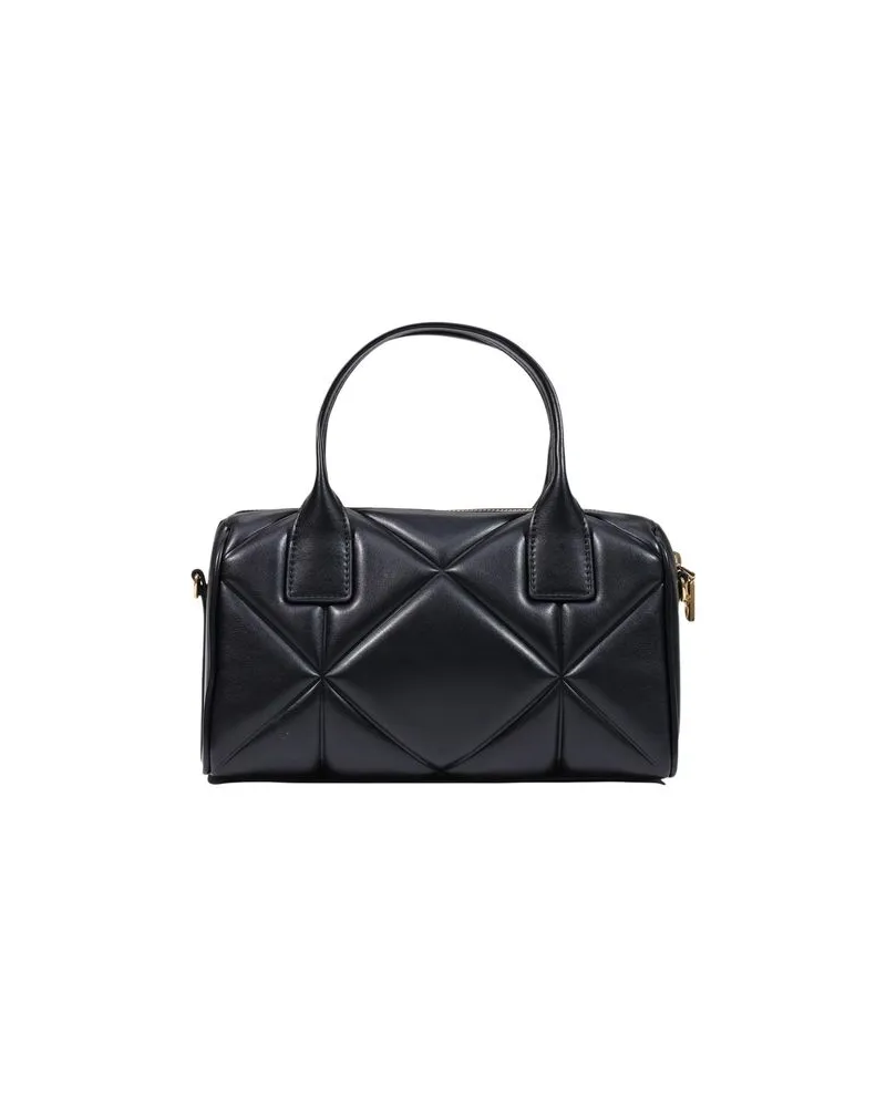 Moschino Women's Quilted Polyurethane Shoulder Bag Black Black