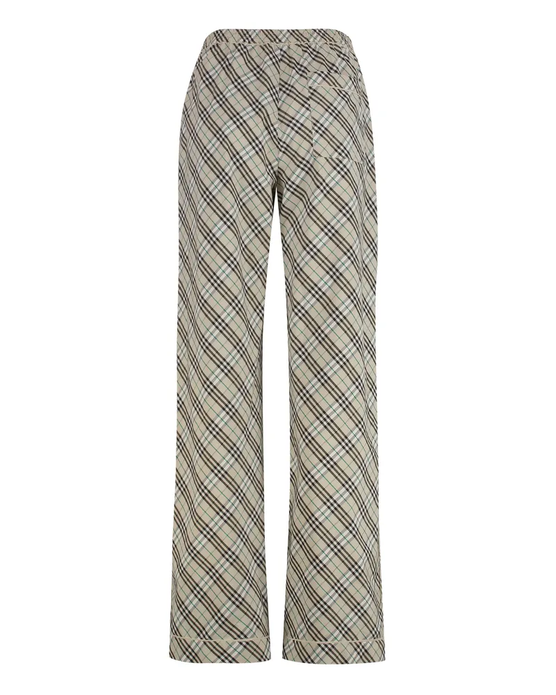 Burberry Women's Straight Cotton Trousers Grey Gray