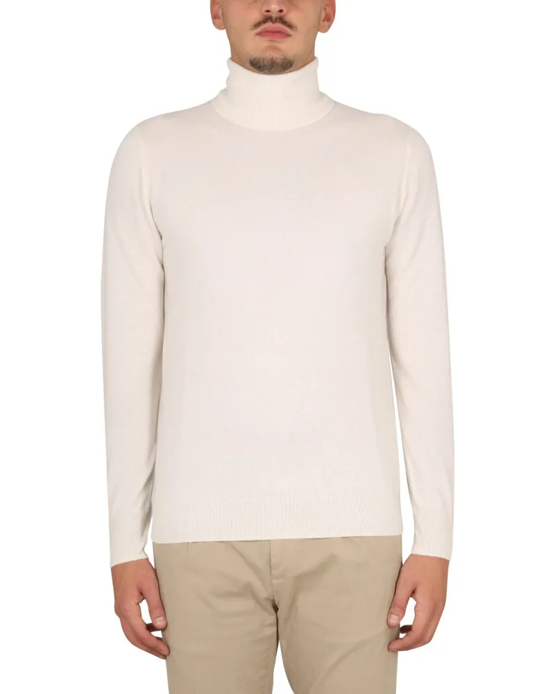 ASPESI 100% Cashmere Turtleneck Sweater — Beige Beige