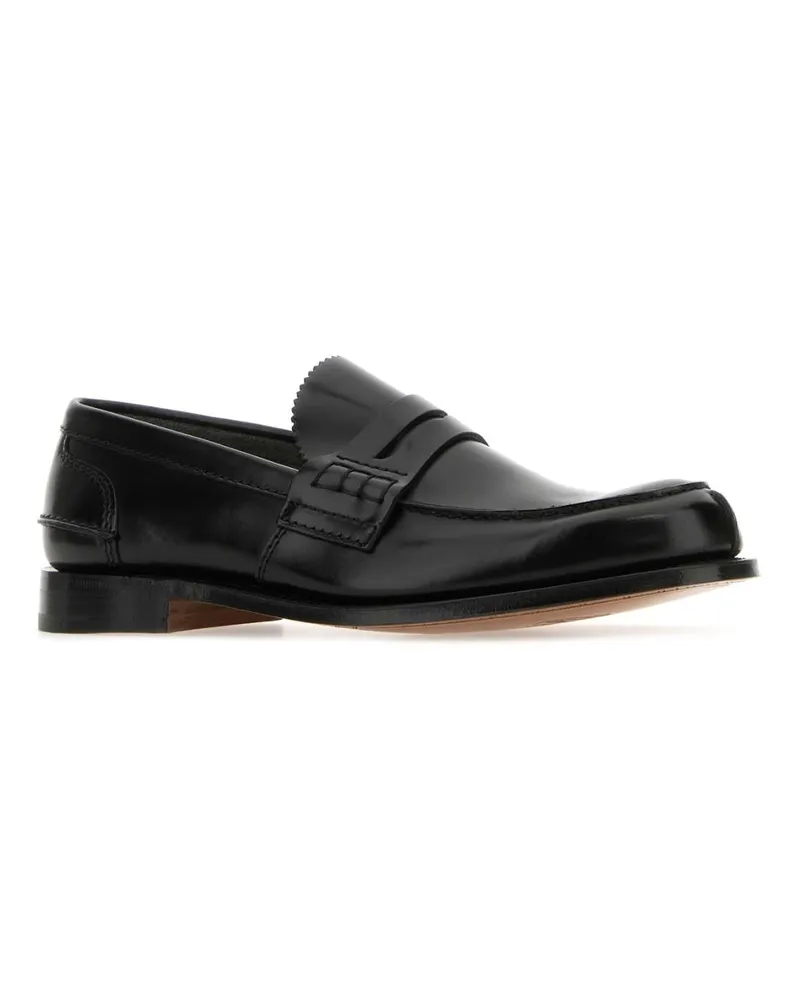 Church's Men's Black Leather Pembrey Loafers Vitello Mocassini Black