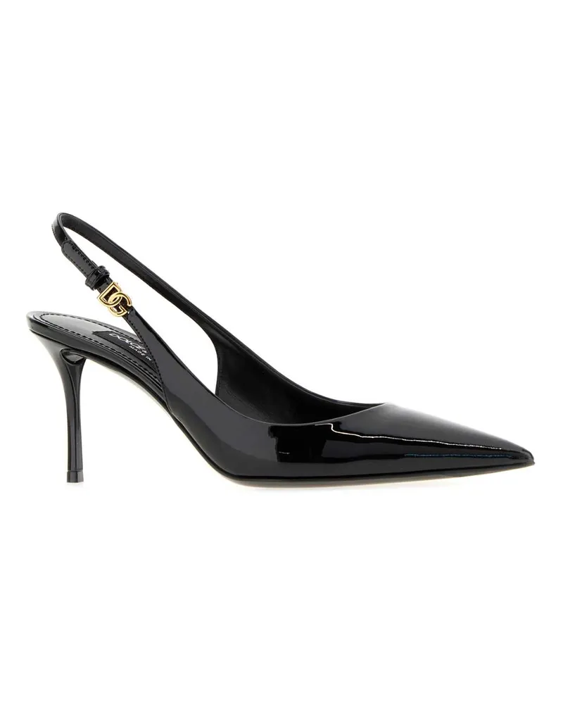 Dolce & Gabbana Women's Black Leather Pumps Nero Scarpe Con Tacco High Heel Shoes Black