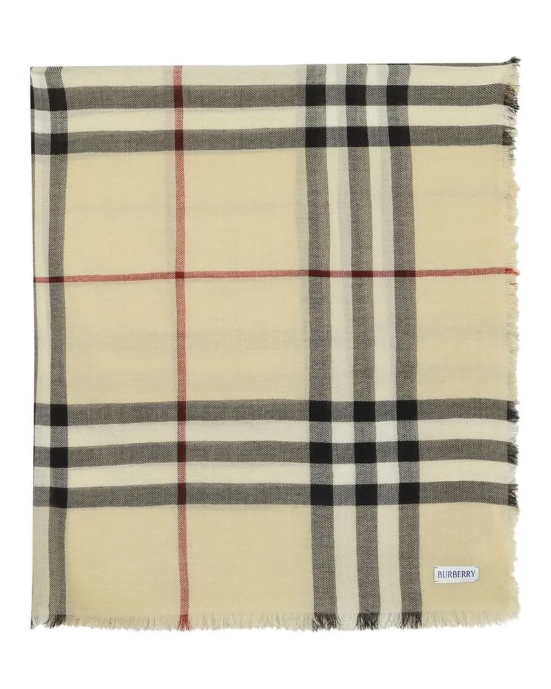 Burberry Giant Check Scarf — Beige Beige