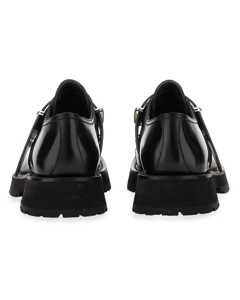 Alexander McQueen Studded Leather Derby Loafer — Black Black