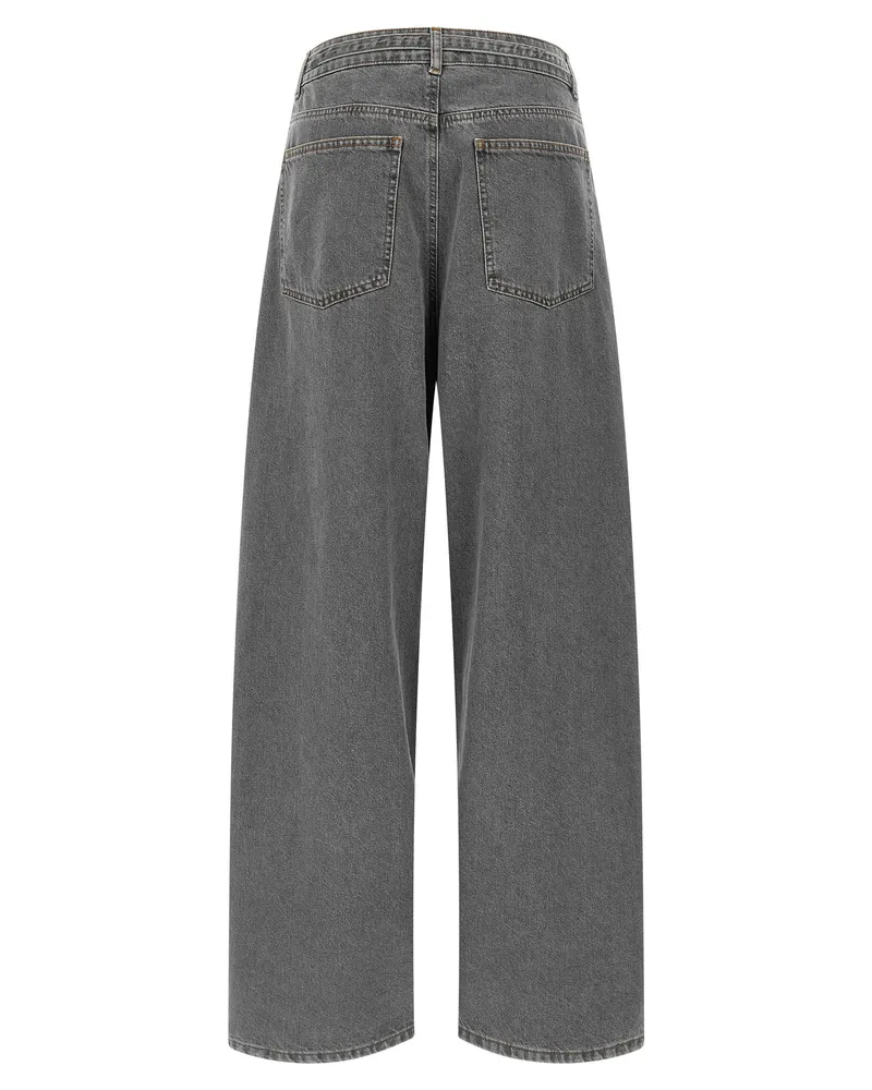 Twin-Set Belted Wide-Leg Jeans — Grey Grey