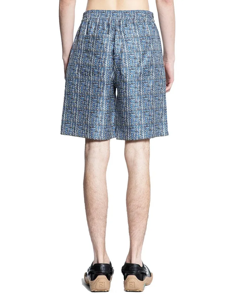 Fendi Men's Blue Silk Bermuda Shorts Blue