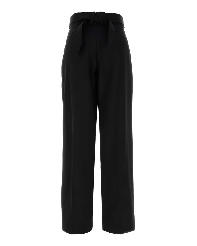 ATTICO Women's Black Gabardine Pant Exterior: Virgin Wool Pantaloni Trousers Black