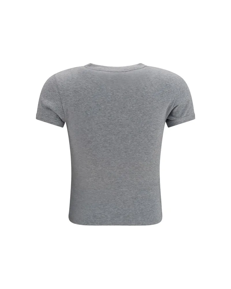 Saint Laurent Women's Gray Cotton T-Shirt Gray