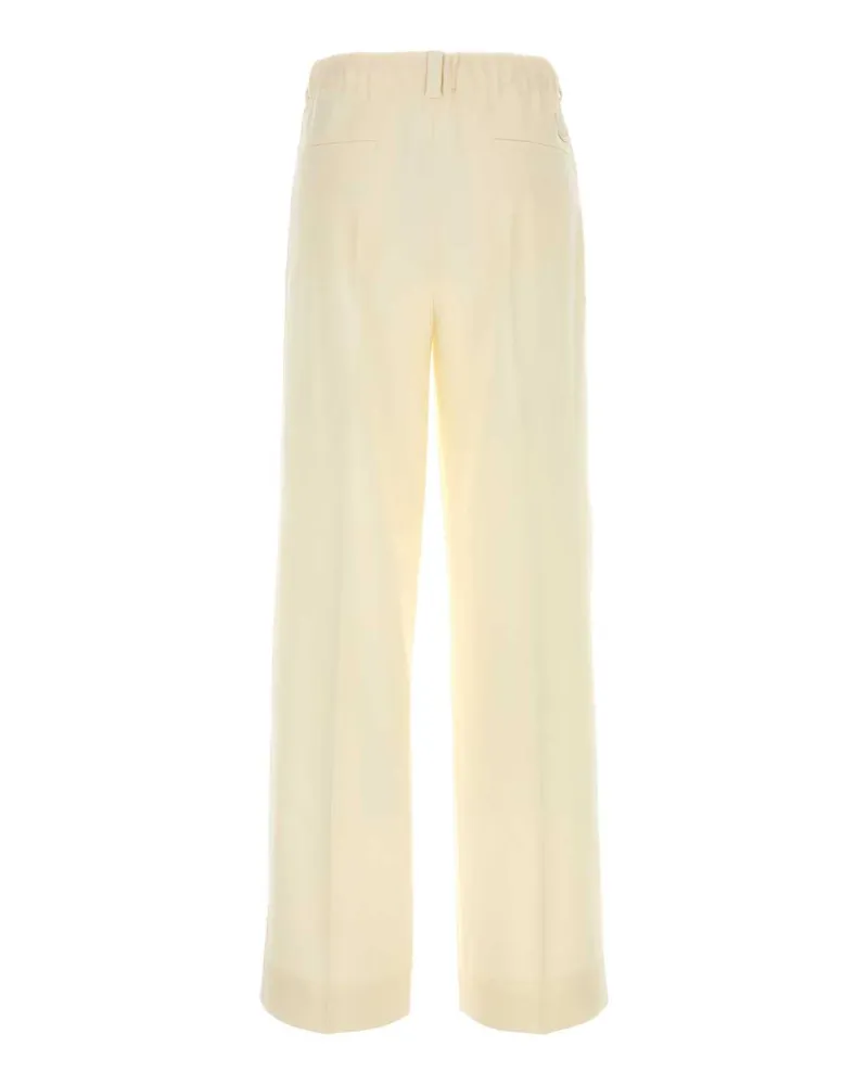 Moncler Women's Virgin Wool Trousers Yellow Yellow