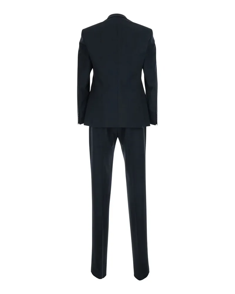 Emporio Armani Virgin Wool Pant Suit — Blue Blue