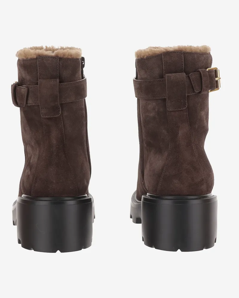 Valentino Garavani Women's Ankle Boots Suede Dark Brown Brown