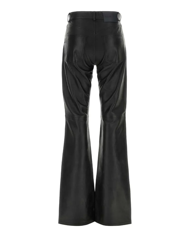 Haikure Women's Back Leather Pant Black Exterior: Lamb Jean Black