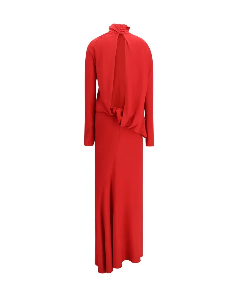 Magda Butrym Open-Back Viscose-Silk Dress — Red Red