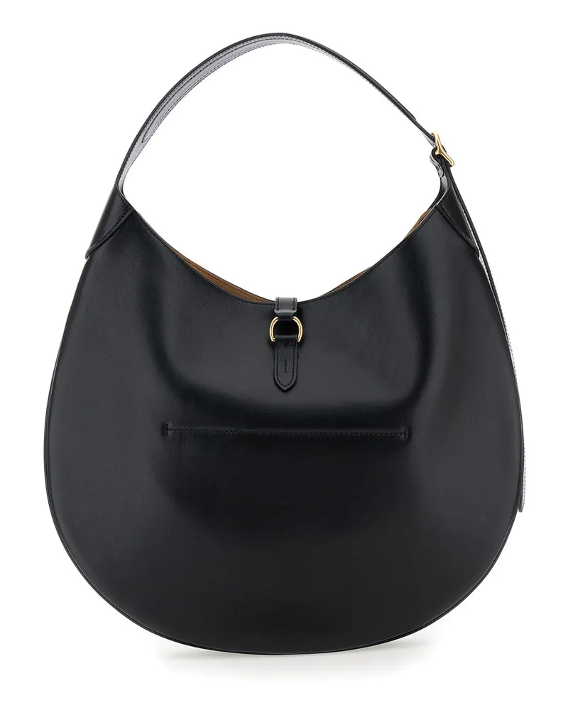 Ralph Lauren Women's Shoulder Bag Smooth Leather Black Cow Handbags Hand Black