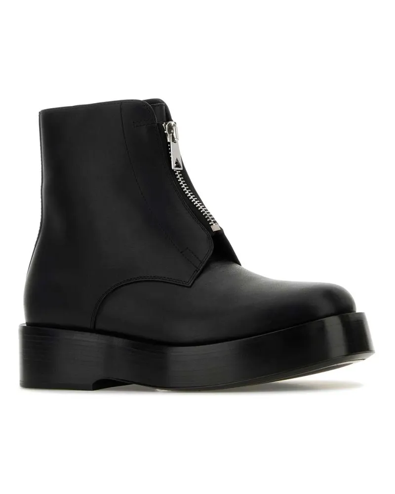 Bottega Veneta Men's Black Leather Torino Ankle Boots Stivali Black