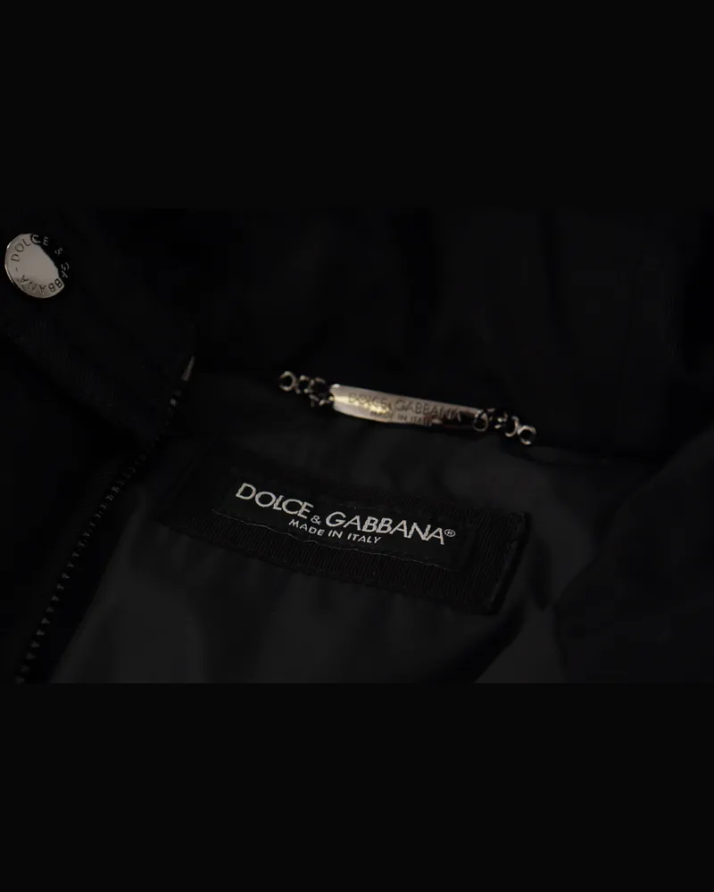 Dolce & Gabbana Men Black Nylon Hooded Parka Coat Winter Jacket Clothing Black