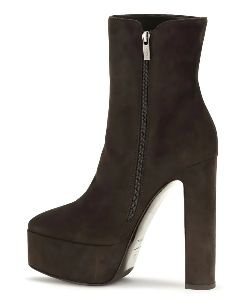 Le Silla Women's Platform Ankle Boots Nora Suede Sacher Brown