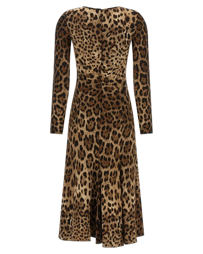 Dolce & Gabbana Women's Brown Viscose Midi Dress Brown