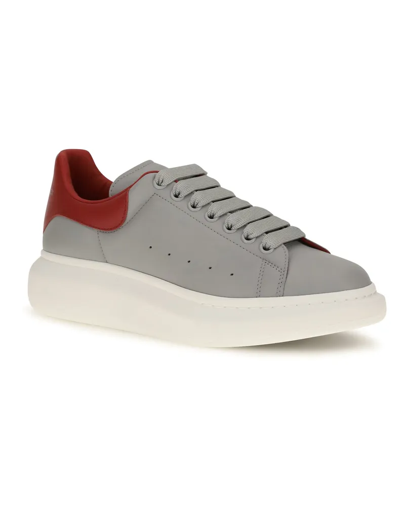 Alexander McQueen Leather Platform Sneaker — Gray Gray