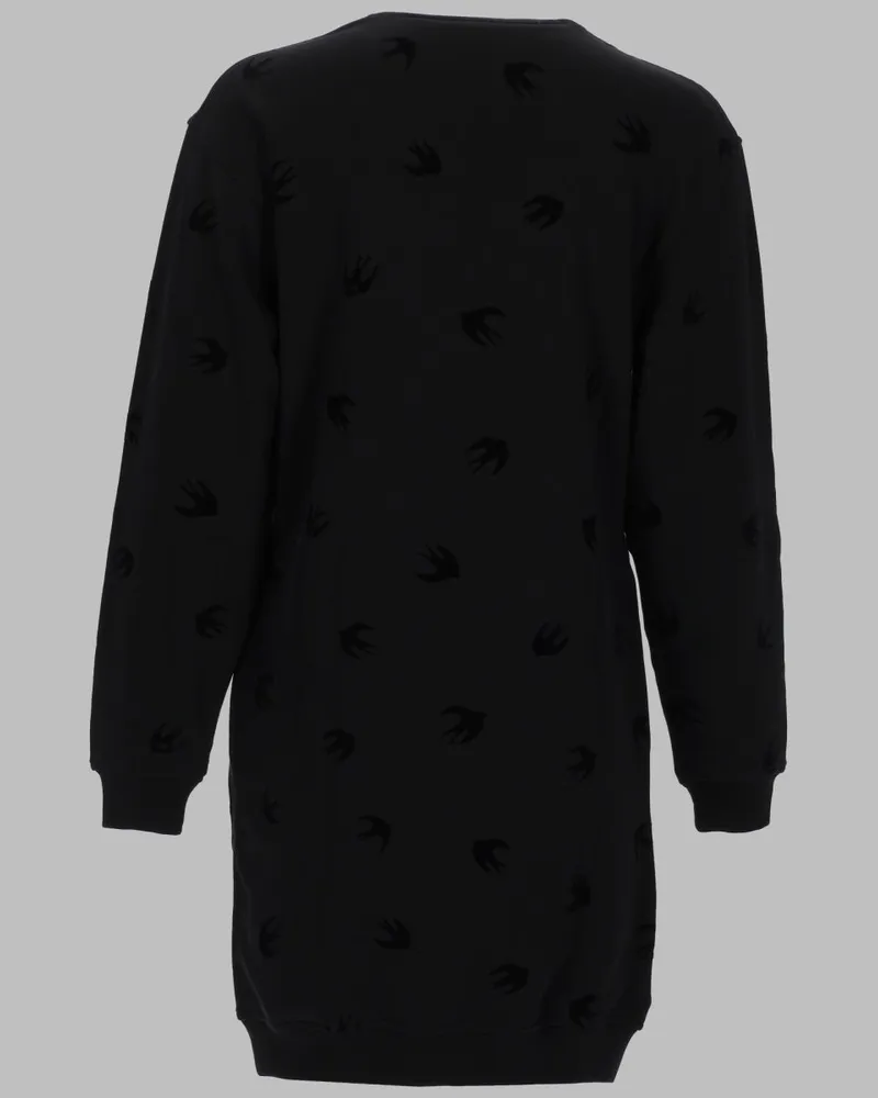 McQ Stretch Cotton Mini Dress — Black Black