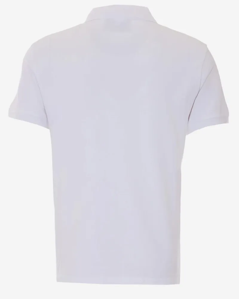 AMI Paris Logo-Embroidered Cotton Polo Shirt — White White