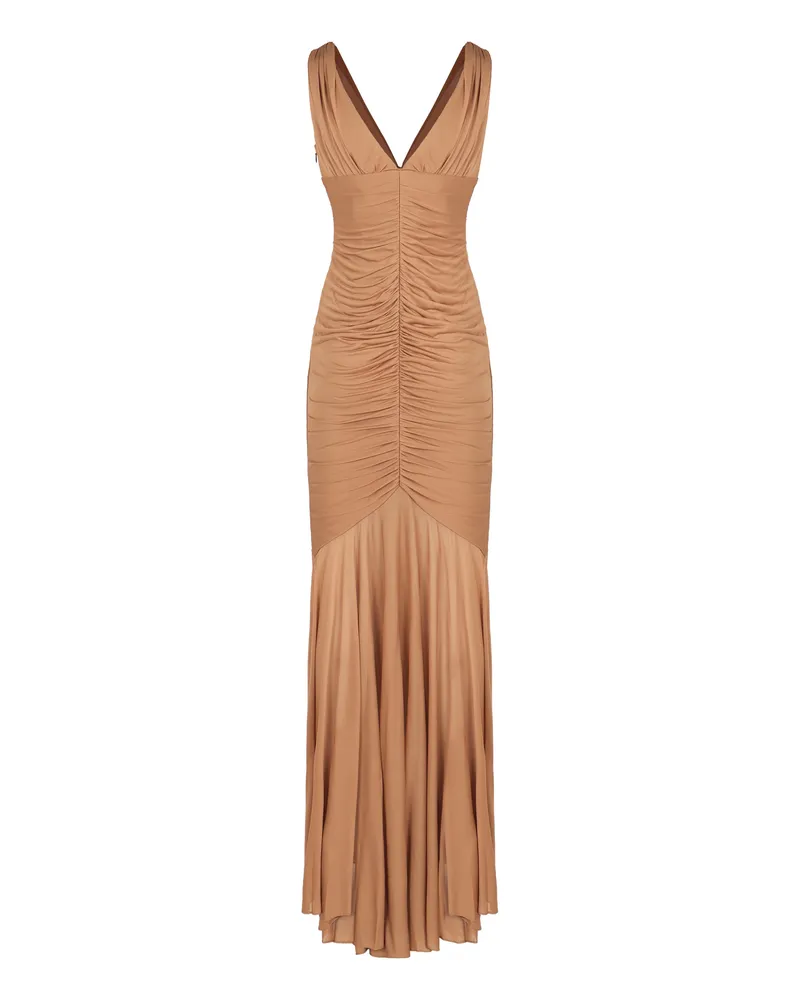 Giuseppe di Morabito Women's Draped Long Dress Camel Viscose Camel