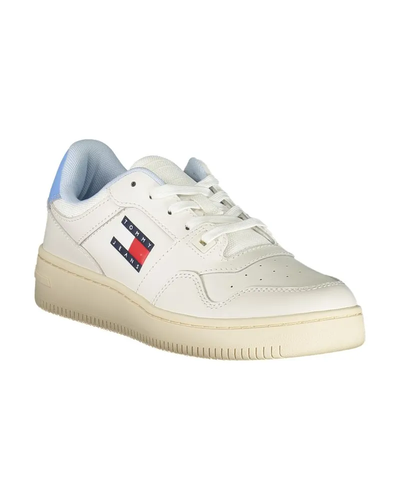 Tommy Hilfiger Logo-Embellished Leather-Blend Sneakers — White White