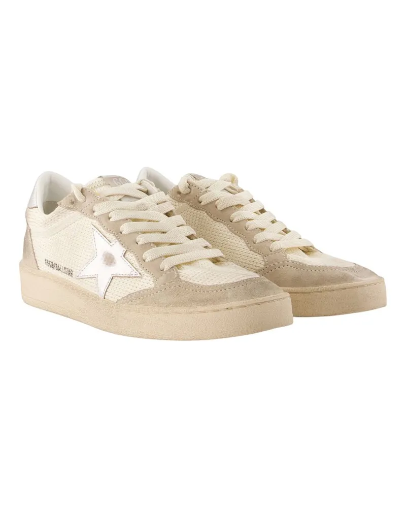 Golden Goose Women's Ballstar Sneakers -  Leather Beige Calfskin Shoes Beige
