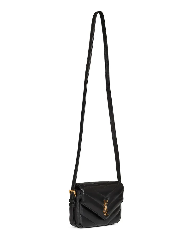 Saint Laurent Women's Crossbody Bag Loulou Toy Black Lambskin Shoulder Black
