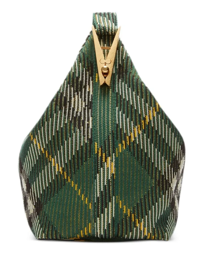 Burberry Check Pattern Shoulder Bag — Green Green