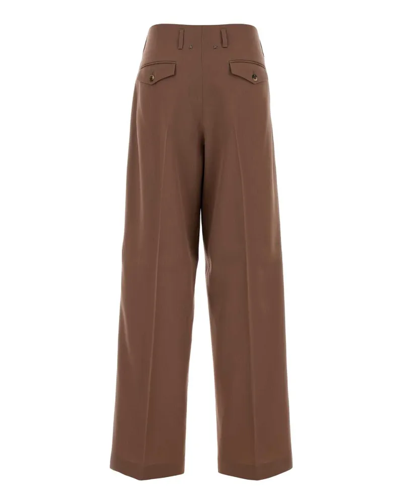 Golden Goose Women's Antiqued Pink Wool Wide-Leg Pant Bronzepink Exterior: Virgin Pantaloni Trousers Bronze