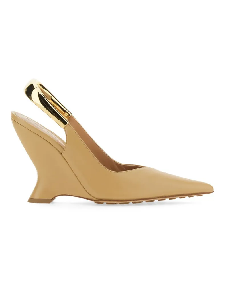 Bottega Veneta Pointed Slingback Pumps — Brown Brown