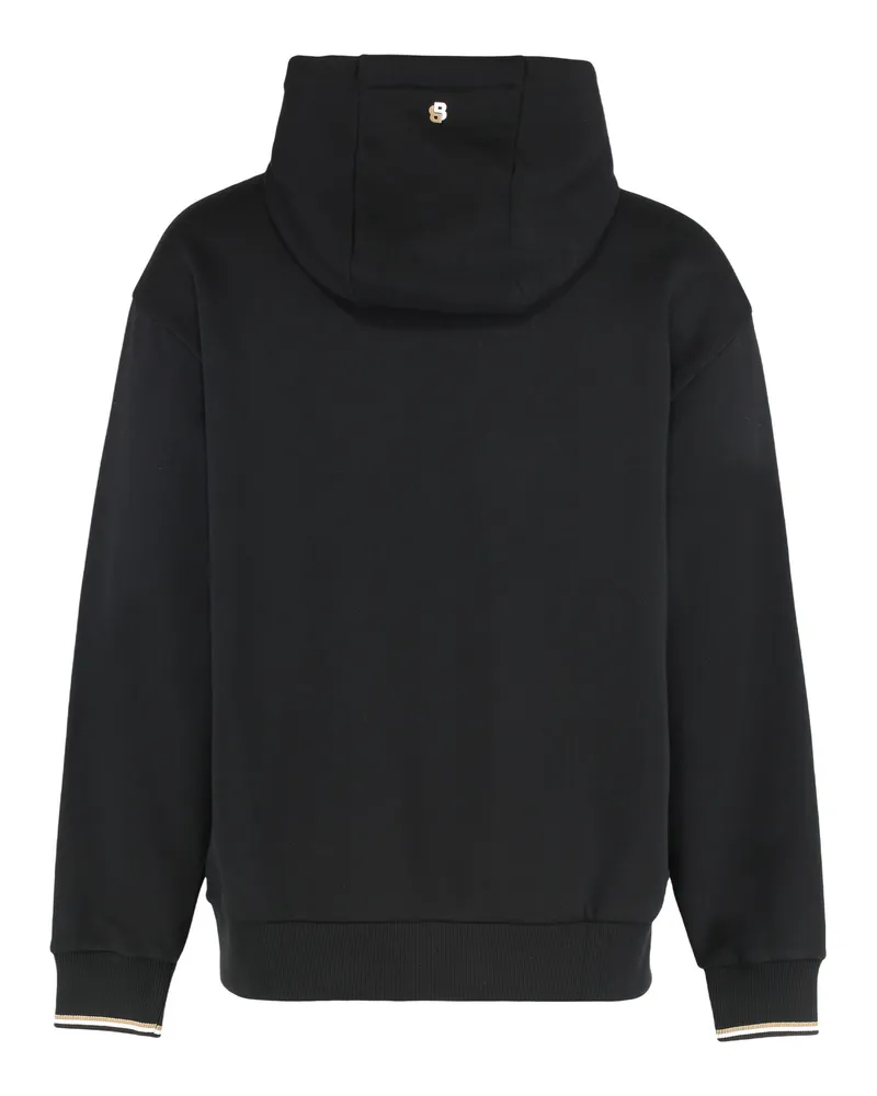 HUGO BOSS Men's Hooded Sweatshirt Terry Cotton Black Jumpers Sweater Black