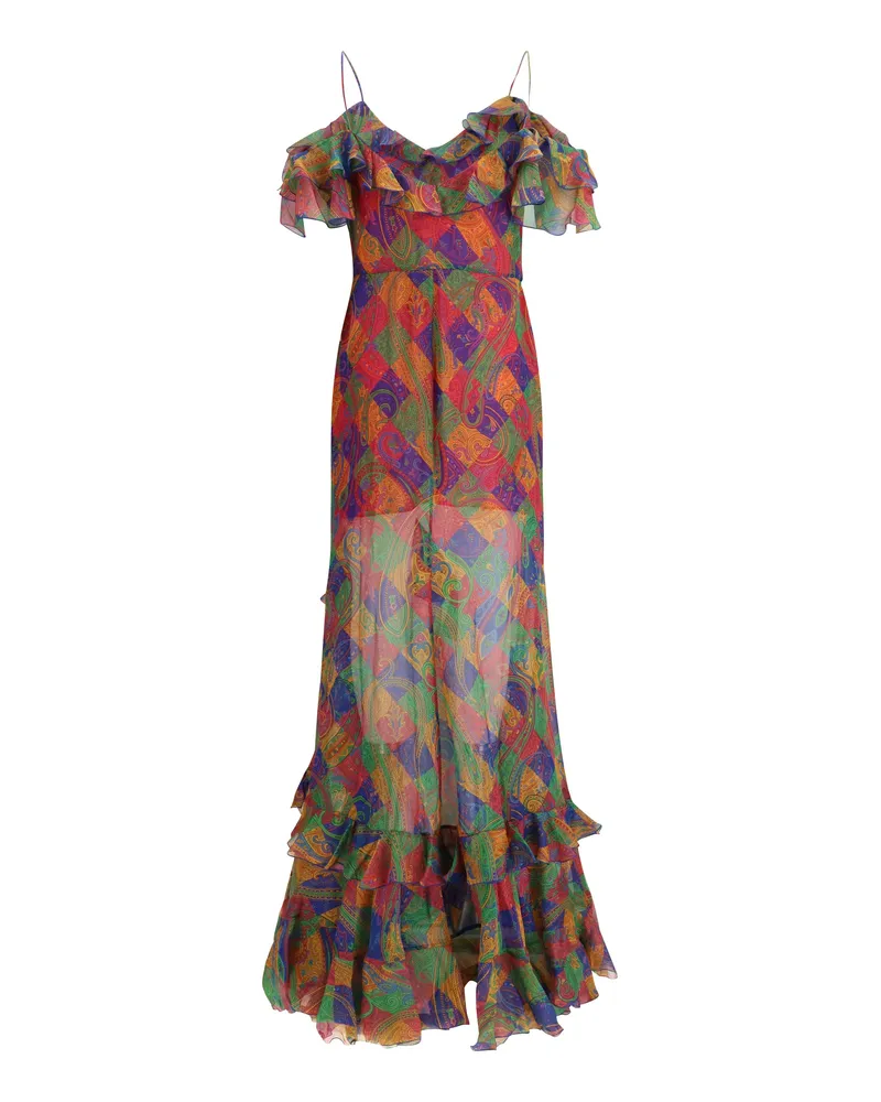 Etro Women's Long Silk Dress X0854 Outer: Silk; Inner: Polyester Multicolor