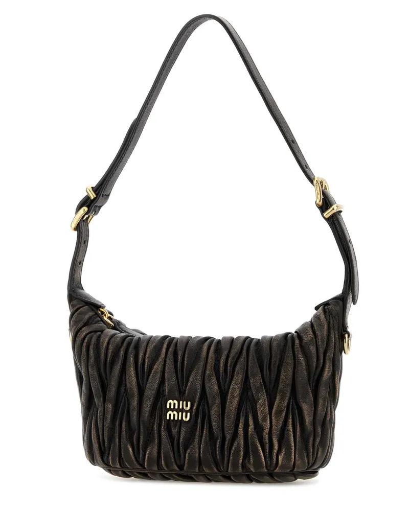 Miu Miu Women's Dark Brown Leather Handbag Caffe Borse A Mano Bag Brown
