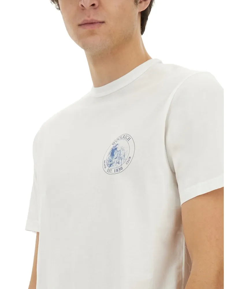 Woolrich Printed Cotton T-Shirt — White White