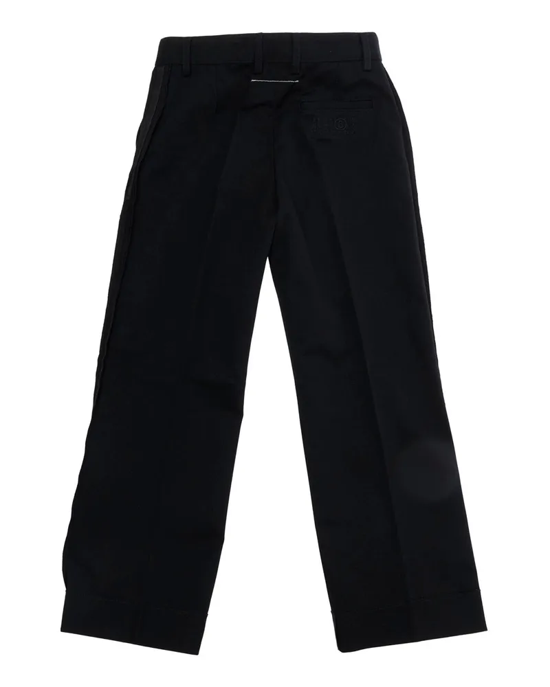 Maison Margiela Boys' Unisex Tech Fabric Pants Black Polyester Trousers Black