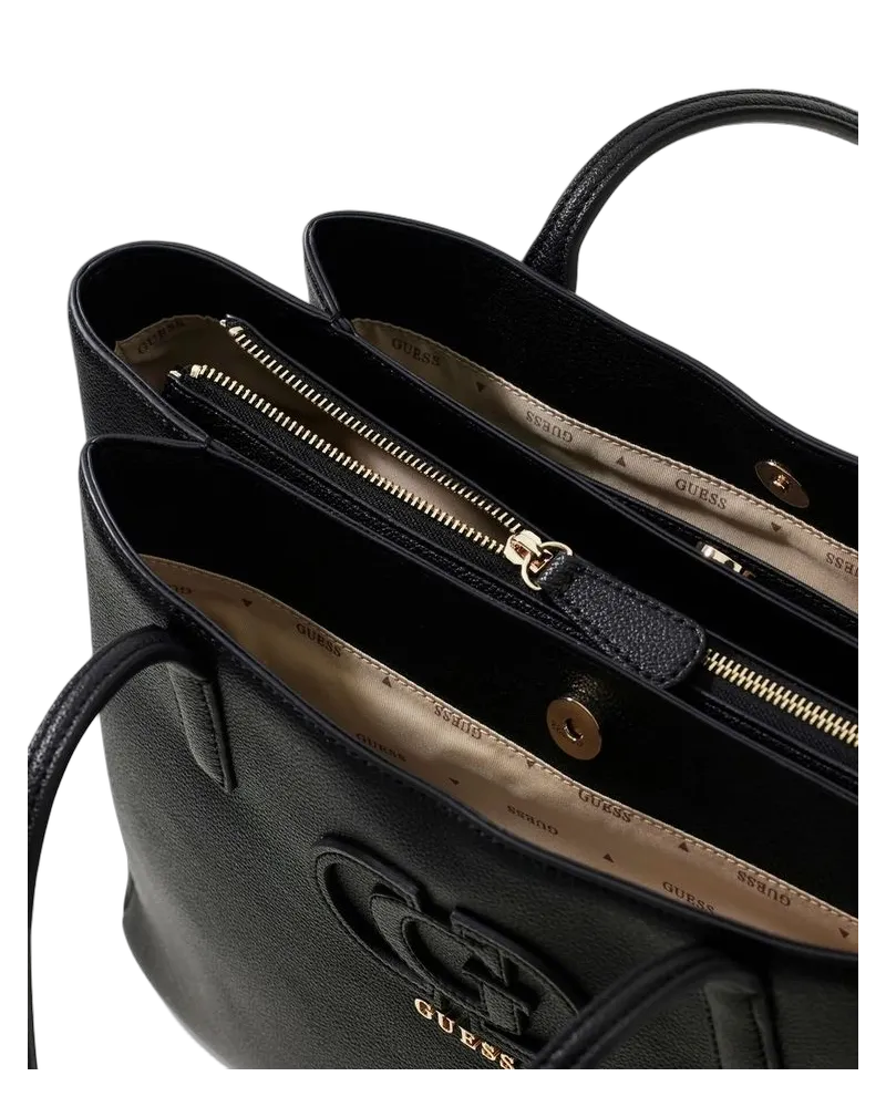 Guess Women's Tote Black Polyurethane Tote-bags Black