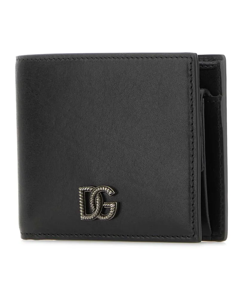 Dolce & Gabbana Men's Black Leather Wallet Nero Vitello Portafogli Black