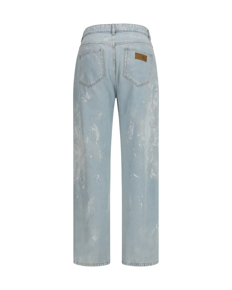 Maison Margiela Men's Blue Cotton Straight-Leg Jeans Clothing Blue