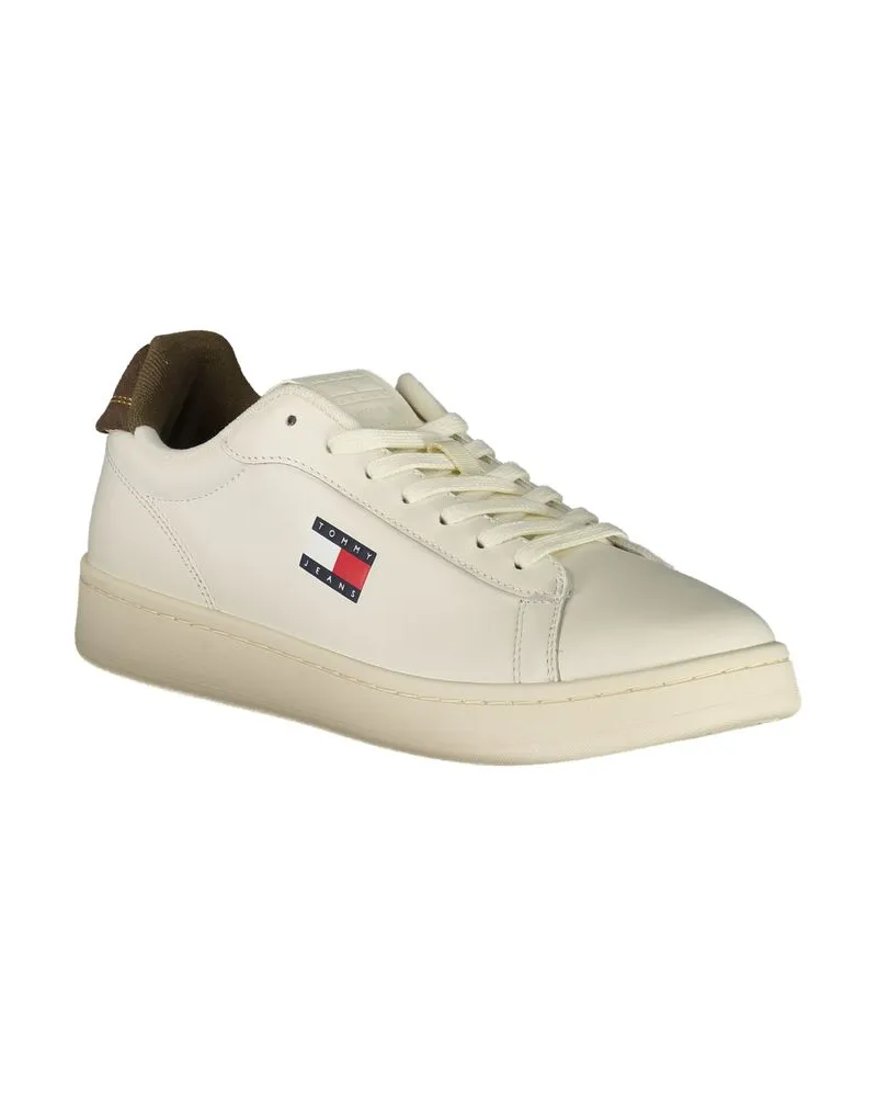 Tommy Hilfiger Leather-Polyurethane Blend Sneaker — White White
