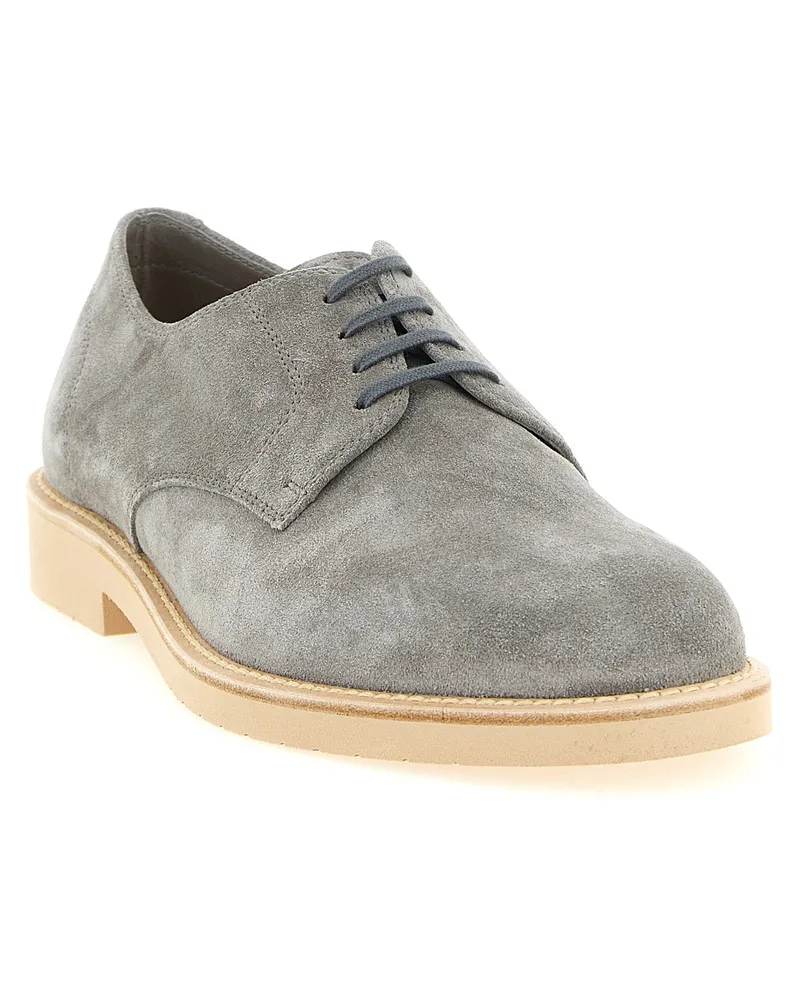 Brunello Cucinelli Derby Light Oxford — Gray Gray
