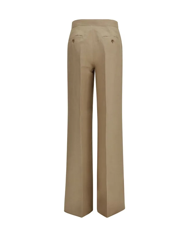 Max Mara Women's Beige Linen Casual Pants Beige