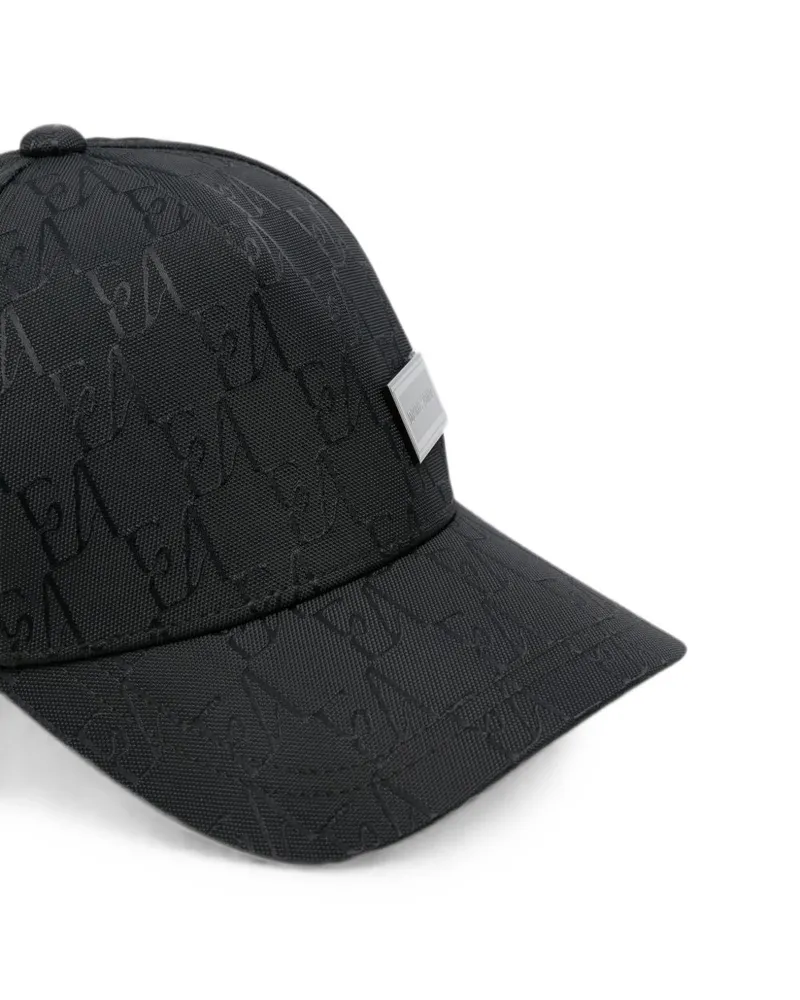 Emporio Armani Logo Monogram Jacquard Baseball Cap — Black Black