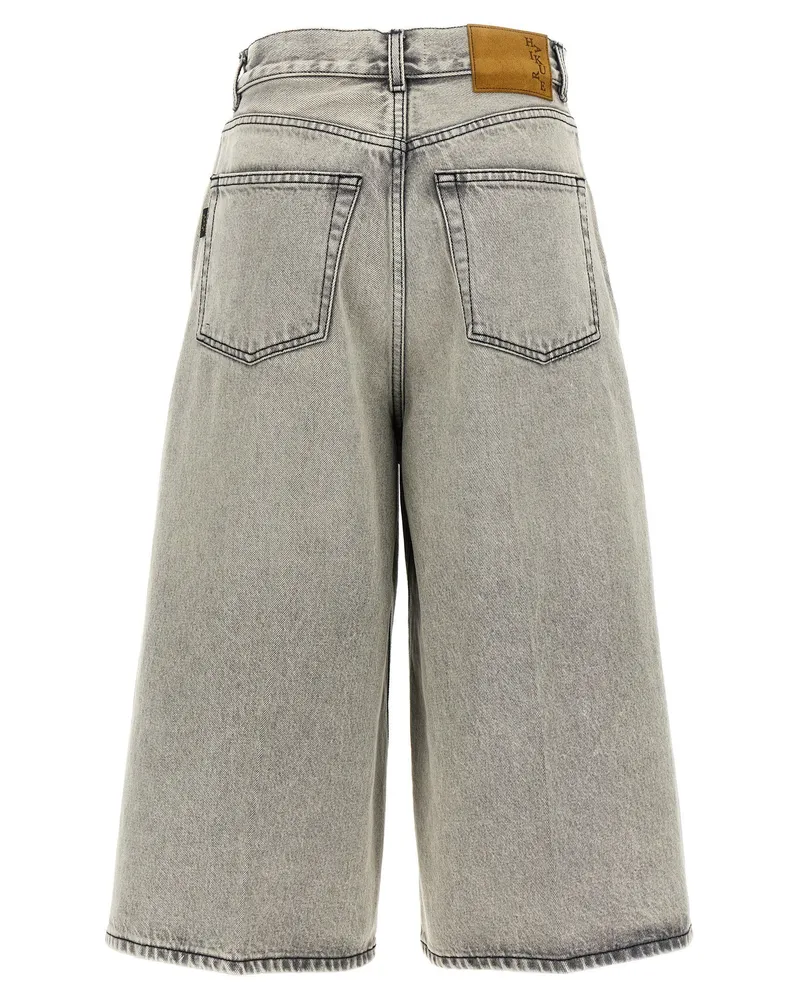 Haikure Cotton Denim Bermuda Shorts — Grey Grey